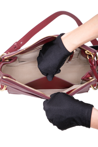 CHLOÉ ROY MEDIUM LEATHER AND SUEDE BURGUNDY