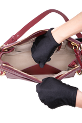 CHLOÉ ROY MEDIUM LEATHER AND SUEDE BURGUNDY
