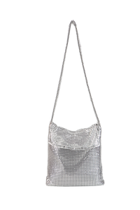 PACO RABBANE PIXEL SILVER HOBO SHOULDER
