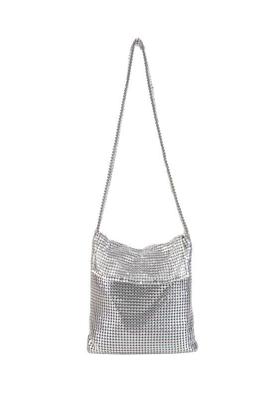 PACO RABBANE PIXEL SILVER HOBO SHOULDER