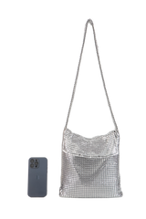 PACO RABBANE PIXEL SILVER HOBO SHOULDER