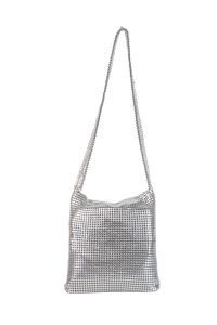 PACO RABBANE PIXEL SILVER HOBO SHOULDER