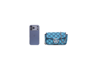 GUCCI SUPER MINI GG MARMONT CANVAS BLUE
