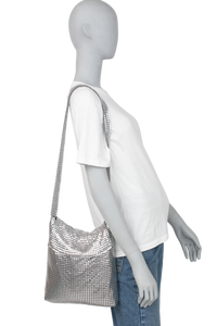 PACO RABBANE PIXEL SILVER HOBO SHOULDER