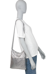 PACO RABBANE PIXEL SILVER HOBO SHOULDER