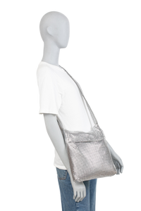 PACO RABBANE PIXEL SILVER HOBO SHOULDER