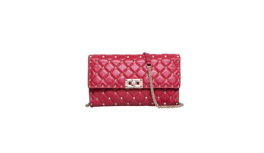 VALENTINO ROCKSTUD SPIKE WOC LAMBSKIN RED