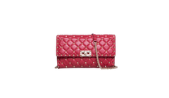 VALENTINO ROCKSTUD SPIKE WOC LAMBSKIN RED