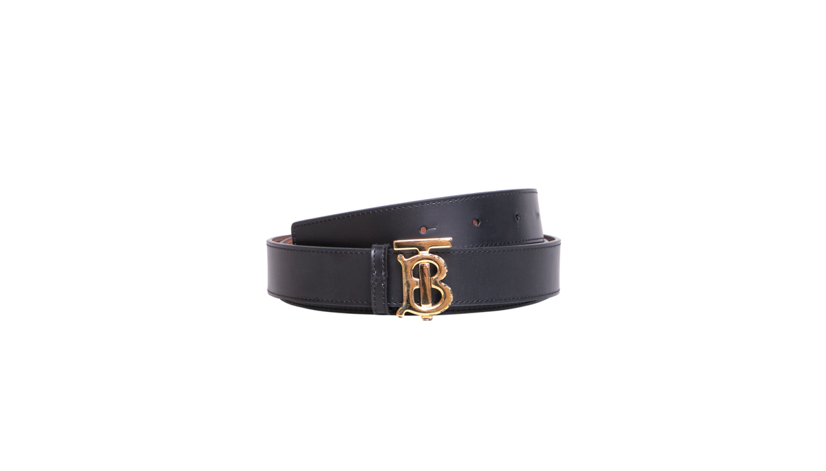 BURBERRY BELT TB REVERSIBLE LEATHER BLACK