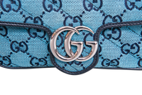 GUCCI SUPER MINI GG MARMONT CANVAS BLUE