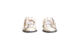 GANNI BALLERINA FLATS WIDE WELT BUCKLE EGRET - 35 BR
