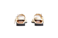 GANNI BALLERINA FLATS WIDE WELT BUCKLE EGRET - 35 BR