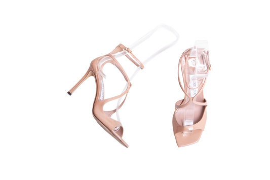 JIMMY CHOO SANDAL AZIA PATENT LEATHER BALLET PINK - 36 BR