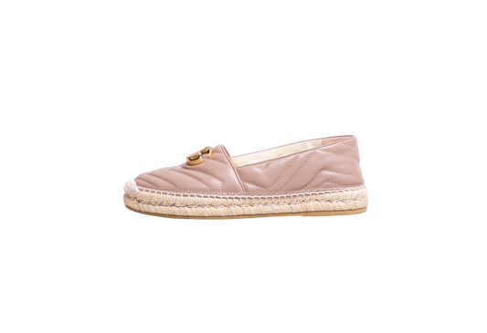 GUCCI ESPADRILLE GG MARMONT MATELASSÊ NUDE - 37 1/2 BR