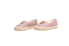 GUCCI ESPADRILLE GG MARMONT MATELASSÊ NUDE - 37 1/2 BR
