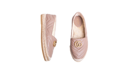 GUCCI ESPADRILLE GG MARMONT MATELASSÊ NUDE - 37 1/2 BR