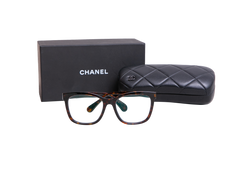 CHANEL EYEGLASSES SQUARE ACETATO TORTOISE & BROWN