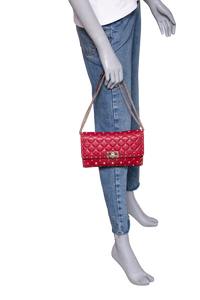 VALENTINO ROCKSTUD SPIKE WOC LAMBSKIN RED