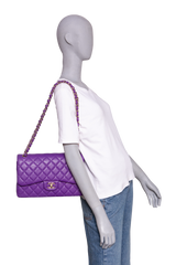 CHANEL CLASSIC DOUBLE FLAP/JUMBO CAVIAR PURPLE