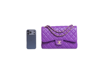 CHANEL CLASSIC DOUBLE FLAP/JUMBO CAVIAR PURPLE
