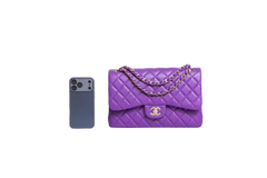 CHANEL CLASSIC DOUBLE FLAP/JUMBO CAVIAR PURPLE