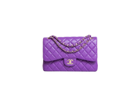 CHANEL CLASSIC DOUBLE FLAP/JUMBO CAVIAR PURPLE