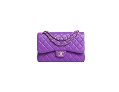 CHANEL CLASSIC DOUBLE FLAP/JUMBO CAVIAR PURPLE