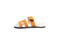 HERMÈS SANDAL CHYPRE SUEDE GOATSKIN AND SHEARLING BRUN FUMÉ/ECRU - 36 BR