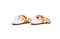HERMÈS SANDAL CHYPRE SUEDE GOATSKIN AND SHEARLING BRUN FUMÉ/ECRU - 36 BR