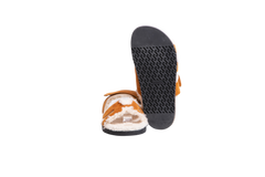 HERMÈS SANDAL CHYPRE SUEDE GOATSKIN AND SHEARLING BRUN FUMÉ/ECRU - 36 BR