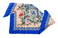 D&G SCARF SILK ROYAL GARDEN FLOWERS BLUE