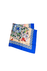 D&G SCARF SILK ROYAL GARDEN FLOWERS BLUE