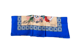 D&G SCARF SILK ROYAL GARDEN FLOWERS BLUE