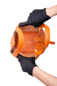 HERMÈS PICOTIN LOCK 18 TAURILLON CLEMENCE ORANGE SILVER HDWR
