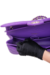 CHANEL CLASSIC DOUBLE FLAP/JUMBO CAVIAR PURPLE