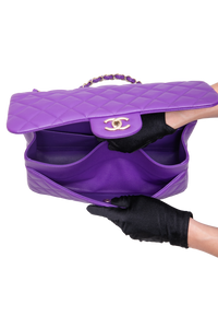 CHANEL CLASSIC DOUBLE FLAP/JUMBO CAVIAR PURPLE
