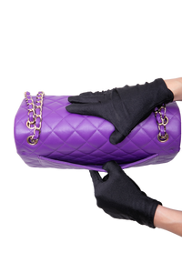 CHANEL CLASSIC DOUBLE FLAP/JUMBO CAVIAR PURPLE