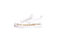 D&G SNEAKERS PORTOFINO LOW TOP LEATHER WHITE - 38 BR