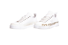 D&G SNEAKERS PORTOFINO LOW TOP LEATHER WHITE - 38 BR