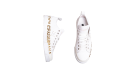 D&G SNEAKERS PORTOFINO LOW TOP LEATHER WHITE - 38 BR