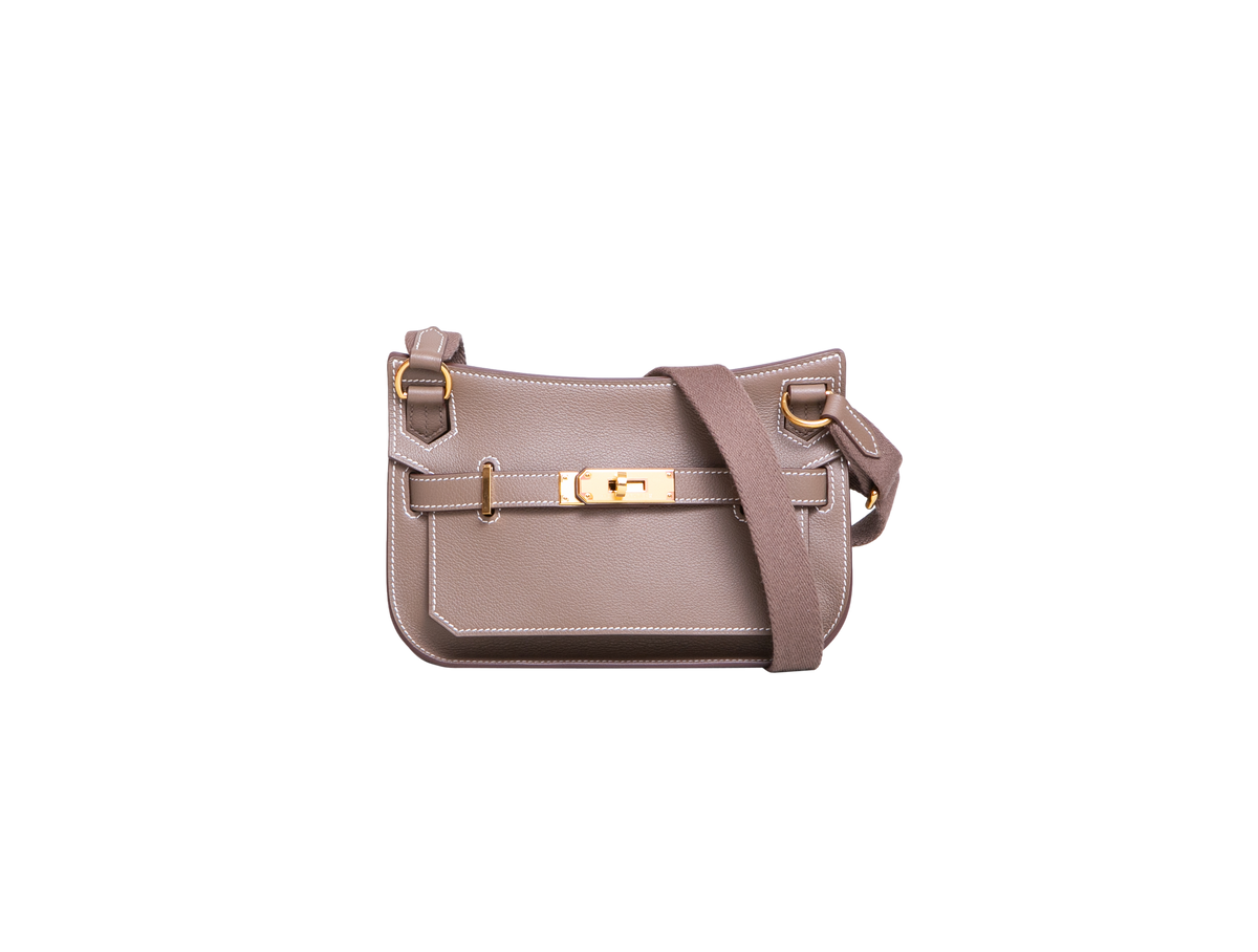 HERMÈS JYPSIERE MINI VEAU EVERCOLOR ETOUPE GOLD HDWR