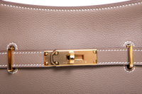 HERMÈS JYPSIERE MINI VEAU EVERCOLOR ETOUPE GOLD HDWR
