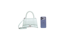 BALENCIAGA HOURGLASS TOP HANDLE LEATHER LIGHT GREE