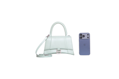 BALENCIAGA HOURGLASS TOP HANDLE LEATHER LIGHT GREE