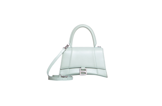 BALENCIAGA HOURGLASS TOP HANDLE LEATHER LIGHT GREE