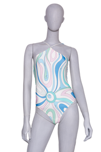 EMILIO PUCCI PRINTED HALTERNECK SWIMSUIT