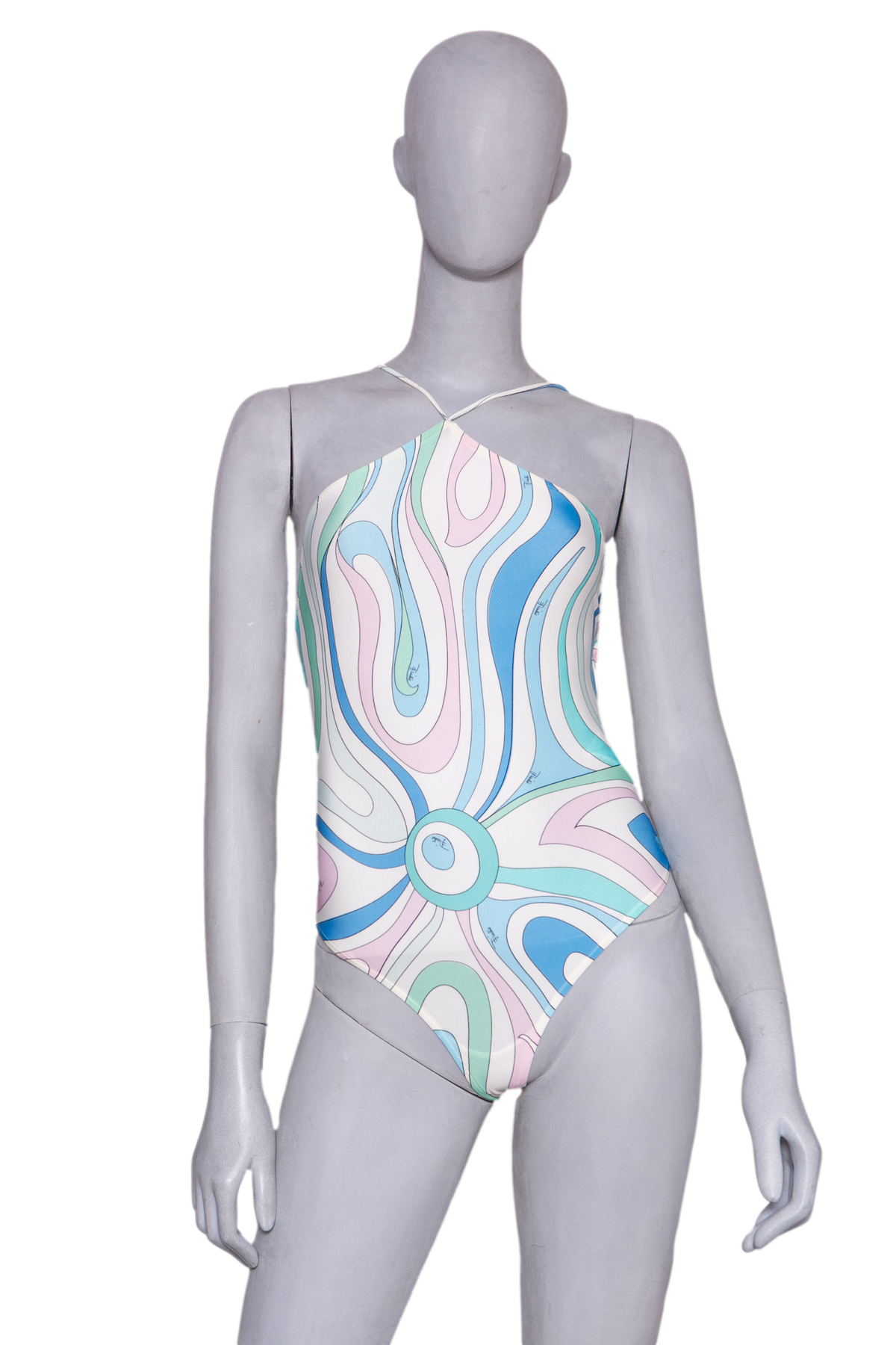 EMILIO PUCCI PRINTED HALTERNECK SWIMSUIT