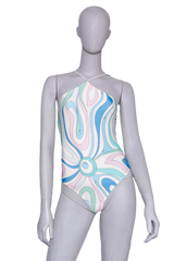 EMILIO PUCCI PRINTED HALTERNECK SWIMSUIT
