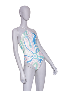 EMILIO PUCCI PRINTED HALTERNECK SWIMSUIT