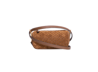 GUCCI HALF HORSEBIT GG MONOGRAM SUEDE BROWN